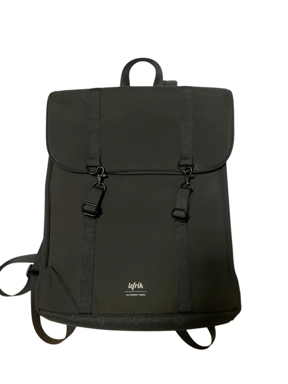 Lefrik Black Minimalist Laptop Backpack Unisex - Eco Friendly Commuter Bag